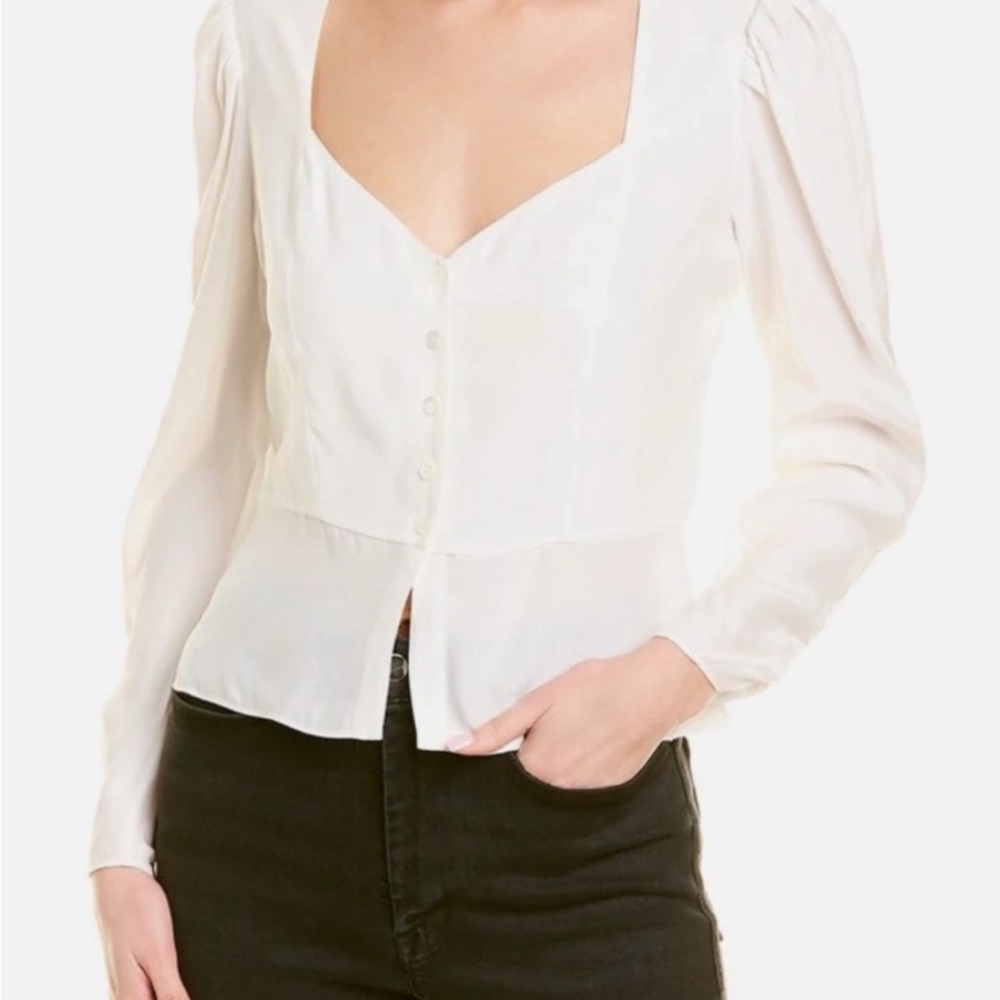 Frame - silk peplum blouse size small NWT